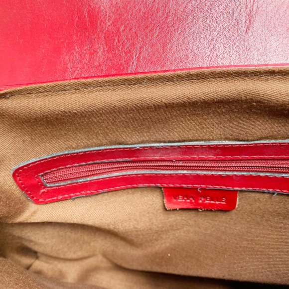 Vera Pelle Red Leather Shoulder Bag Pre-owned - Picture 9 of 11